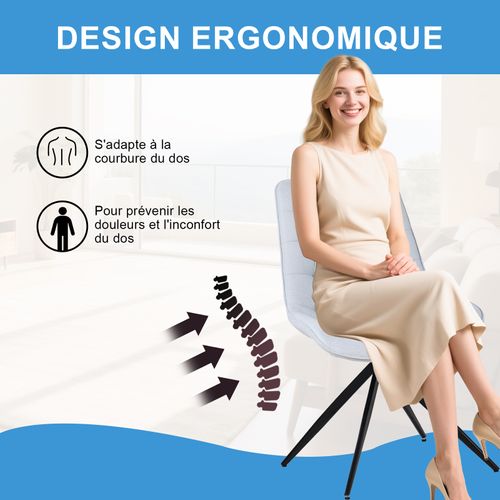 Lot De 4 Chaises Salle à Manger Et Cuisine, Salon/bureau – Confort 53×62×85,5cm – 360°-Bleu