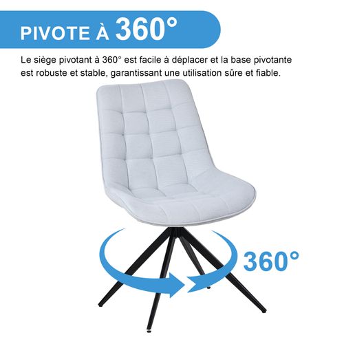 Lot De 4 Chaises Salle à Manger Et Cuisine, Salon/bureau – Confort 53×62×85,5cm – 360°-Bleu