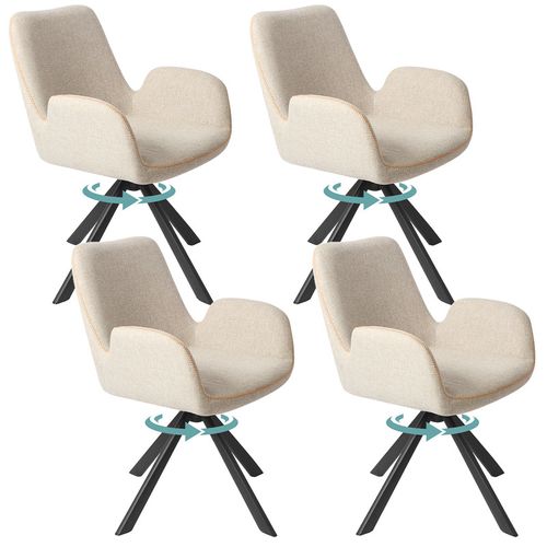 Lot De 4 Chaises Salle à Manger Et Cuisine, Bureau – Confort 56×59×82 Cm – 360°-Avione