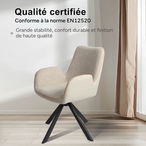 Lot De 4 Chaises Salle à Manger Et Cuisine, Bureau – Confort 56×59×82 Cm – 360°-Avione