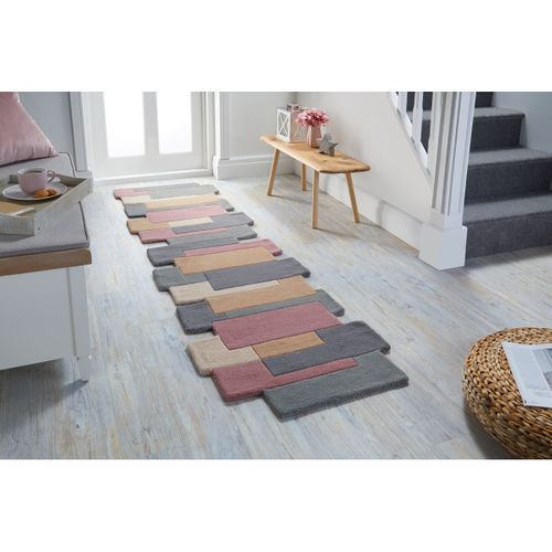 Tapis De Couloir En Laine - Rose
