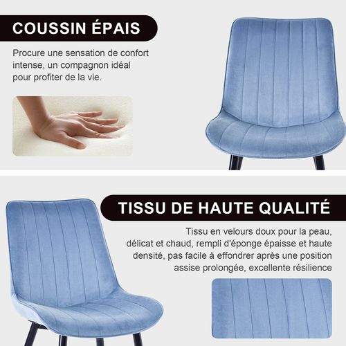 Lot de 2 chaises salle à manger, idéal pour le salon ou la cuisine — dimensions 53 × 62.5 × 88 cm