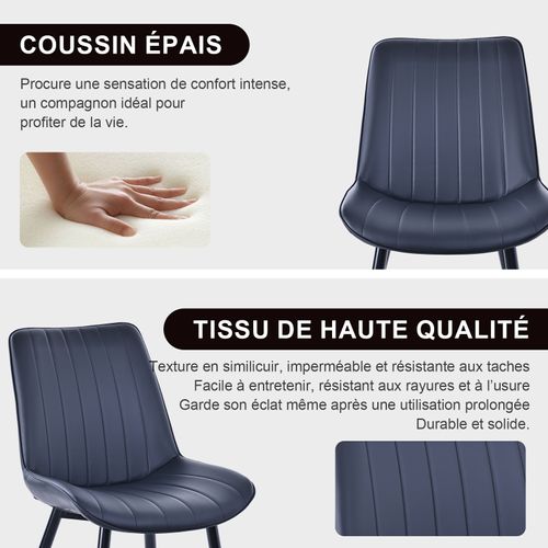 Lot de 4 chaises salle à manger, idéal pour le salon ou la cuisine — dimensions 53 × 62.5 × 88 cm