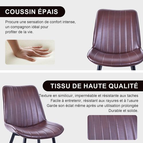 Lot de 2 chaises salle à manger, idéal pour le salon ou la cuisine — dimensions 53 × 62.5 × 88 cm