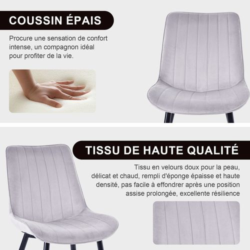 Lot de 2 chaises salle à manger, idéal pour le salon ou la cuisine — dimensions 53 × 62.5 × 88 cm