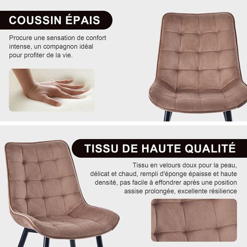 Lot de 2 chaises salle à manger, idéal pour le salon ou la cuisine — dimensions 53 × 62.5 × 88 cm