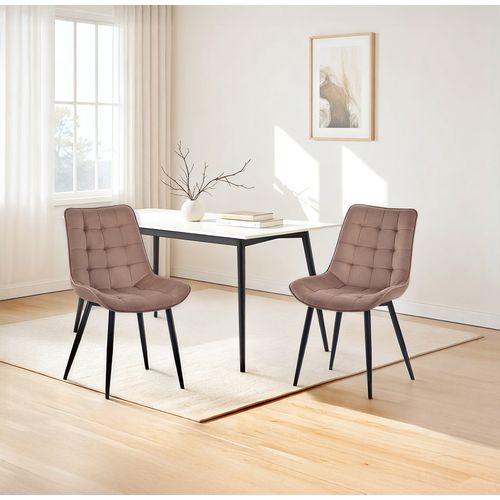 Lot de 2 chaises salle à manger, idéal pour le salon ou la cuisine — dimensions 53 × 62.5 × 88 cm