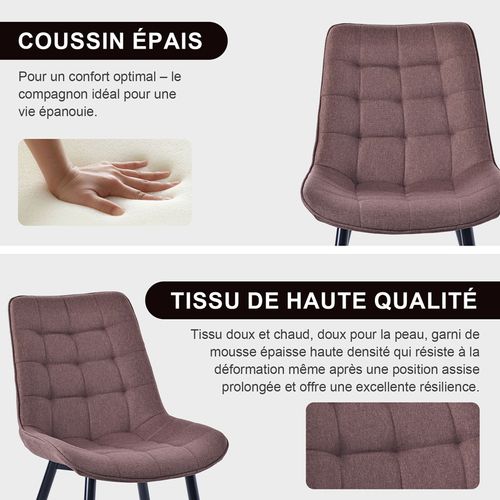 Lot de 2 chaises salle à manger, idéal pour le salon ou la cuisine — dimensions 53 × 62.5 × 88 cm