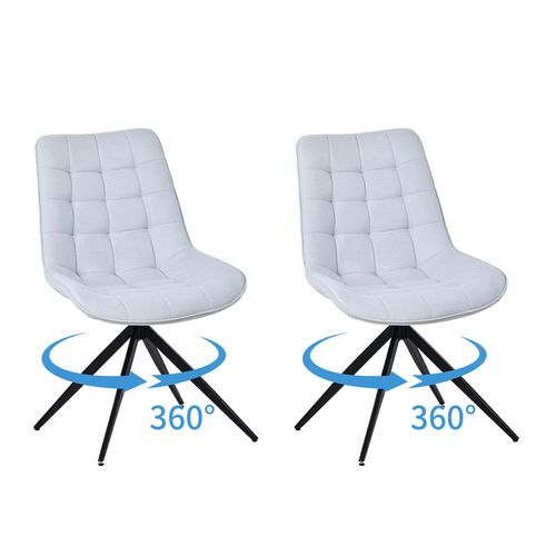 Lot de 2 chaises salle à manger et cuisine, salon/bureau – Confort 53×62×85,5 cm – 360°