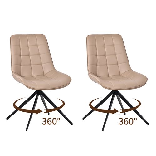 Lot de 2 chaises salle à manger et cuisine, salon/bureau – Confort 53×62×85,5 cm – 360°