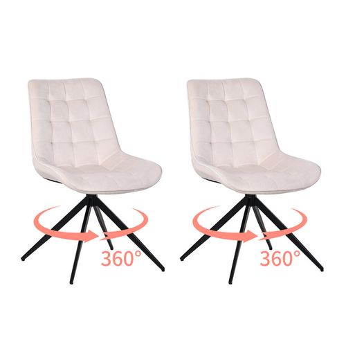 Lot de 2 chaises salle à manger et cuisine, salon/bureau – Confort 53×62×85,5 cm – 360°
