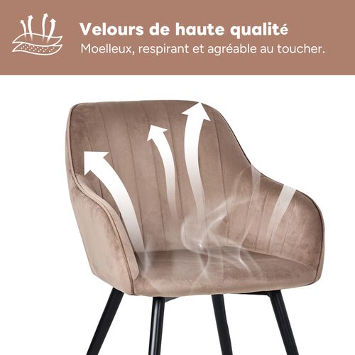 Lot de 2 chaises salle à manger et cuisine, bureau – Confortable 58×63×81 cm