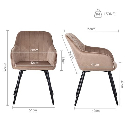 Lot de 2 chaises salle à manger et cuisine, bureau – Confortable 58×63×81 cm