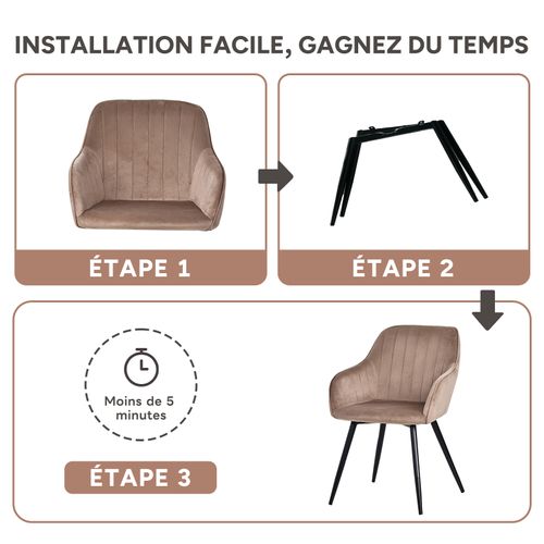 Lot de 2 chaises salle à manger et cuisine, bureau – Confortable 58×63×81 cm