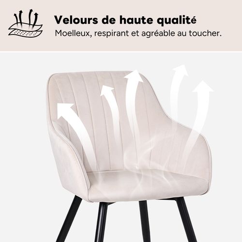 Lot de 2 chaises salle à manger et cuisine, bureau – Confortable 58×63×81 cm