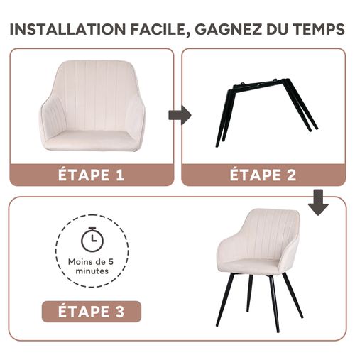 Lot de 2 chaises salle à manger et cuisine, bureau – Confortable 58×63×81 cm