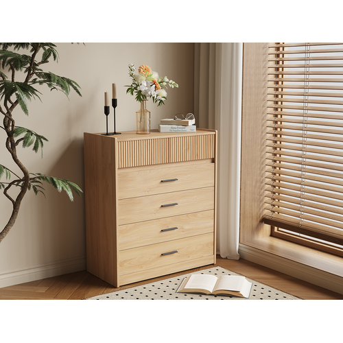 Commode 74 X 90 cm – Meuble De Rangement Avec 6 Tiroirs Spacieux Et Surface Facile à Nettoyer