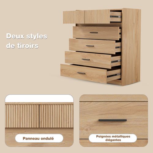 Commode 74 X 90 cm – Meuble De Rangement Avec 6 Tiroirs Spacieux Et Surface Facile à Nettoyer