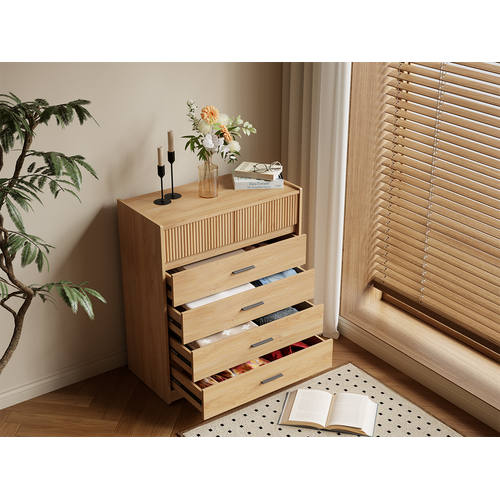 Commode 74 X 90 cm – Meuble De Rangement Avec 6 Tiroirs Spacieux Et Surface Facile à Nettoyer