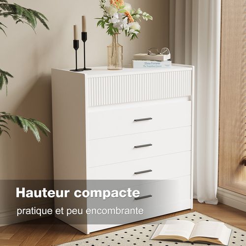 Commode 74 X 90 cm – Meuble De Rangement Avec 6 Tiroirs Spacieux Et Surface Facile à Nettoyer