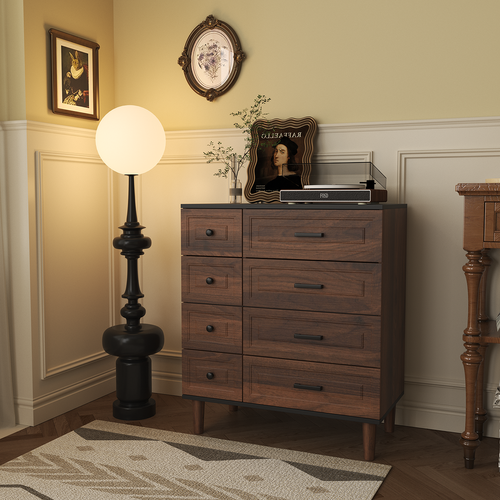 Commode 75×40×87cm–Meuble De Rangement Moderne Avec 8 Tiroirs Spacieux Et Surface Mélaminée Durable