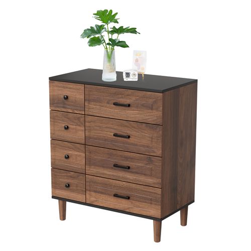 Commode 75×40×87cm–Meuble De Rangement Moderne Avec 8 Tiroirs Spacieux Et Surface Mélaminée Durable