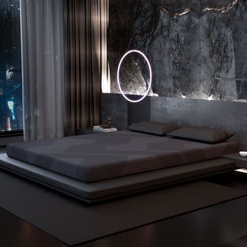 Surmatelas 90x200x8 cm, Mousse HR et Mousse à mémoire de forme, Housse amovible