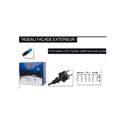 Guirlande Rideau Façade Noël 171 Ampoules LEDs Bleu