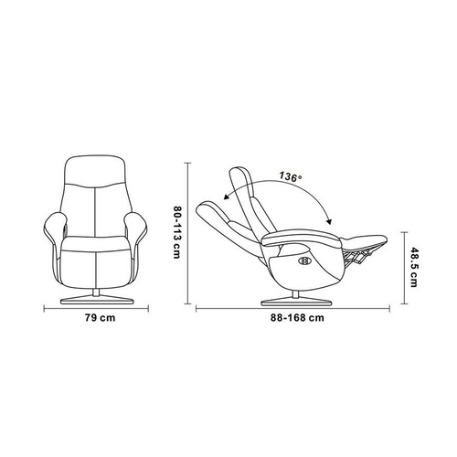 Fauteuil De Relaxation Manuel - Microfibre - Tharros - Microfibre Gris