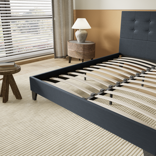 Lit 160x200 Cm avec Tête de Lit Simili-cuir Noir