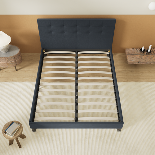 Lit 160x200 Cm avec Tête de Lit Simili-cuir Noir