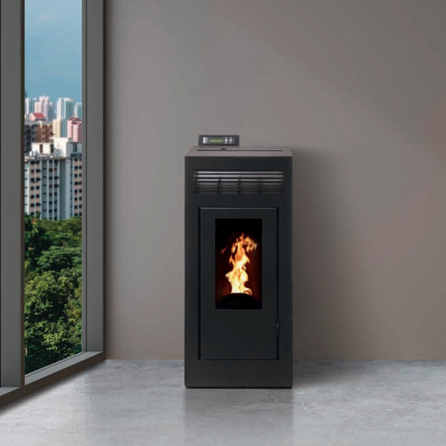 Poêle à Granules Marina 11 Etanche Sortie Dessus + Conduit Ventouse - Noir