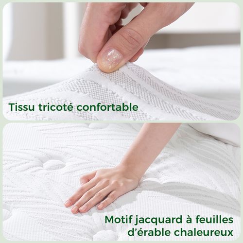 Matelas à Ressorts Ensachés 140x190 cm Epaisseur 22cm, 7 Zones, H3