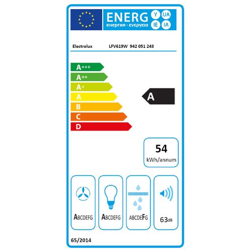Hotte Décorative Inclinée 90cm 700m3/h Blanc - Lfv619w