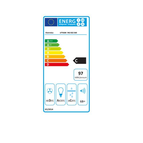 Hotte Décorative 60cm 68db 600m3/h Noir - Lft426k