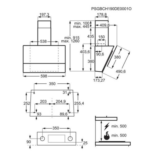 Hotte décorative inclinée 60 cm - Lfv426k