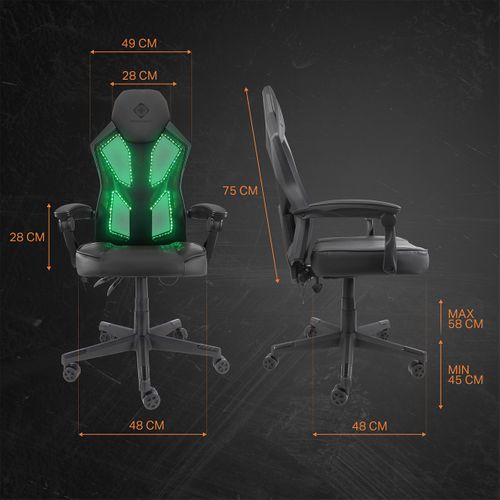 Chaise Gaming LED Noir - Gam-086