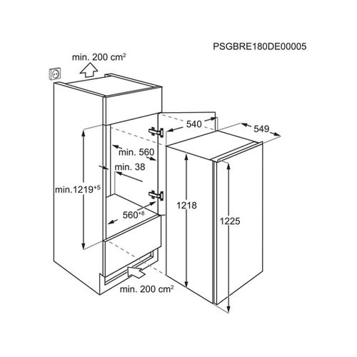 Réfrigérateur 1 Porte Intégrable à Glissières 188l - Lfb3de12s