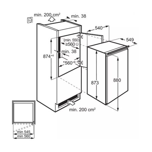 Réfrigérateur top encastrable 124l - Lfb2ae88s1