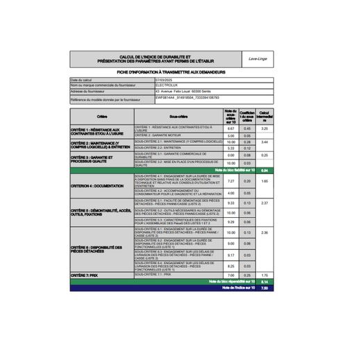 Lave-linge Frontal 8 kg 1400 trs/mn - Ewf0814a4