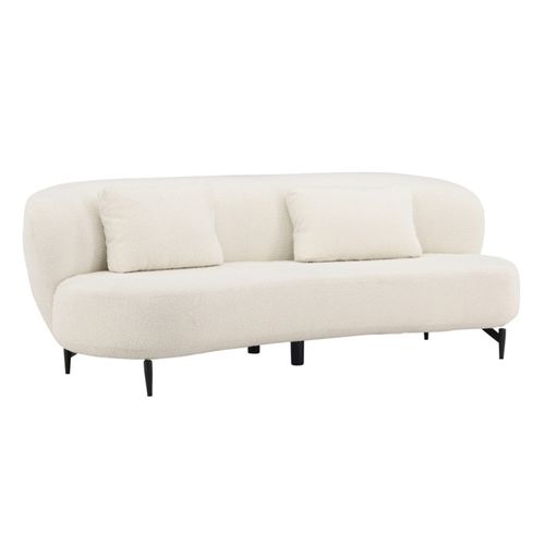 Canapé 3 Places Bouclette "luna" 224cm Blanc