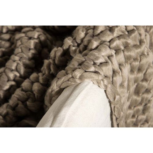 Jeté De Canapé Grosse Maille En Polyester Kate 170 X 130 Cm Marron