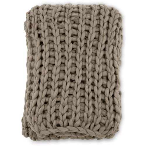 Jeté De Canapé Grosse Maille En Polyester Kate 170 X 130 Cm Marron