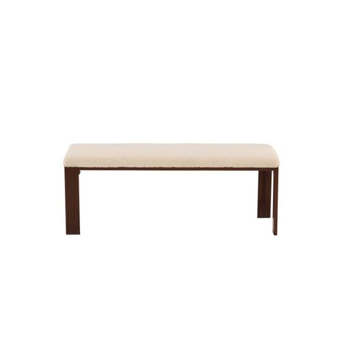 Banc En Tissu Polaire "chester" 120cm Blanc