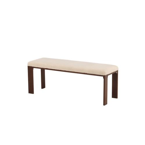 Banc En Tissu Polaire "chester" 120cm Blanc