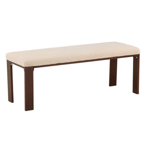 Banc En Tissu Polaire "chester" 120cm Blanc