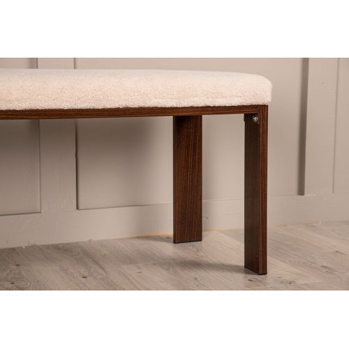 Banc En Tissu Polaire "chester" 120cm Blanc