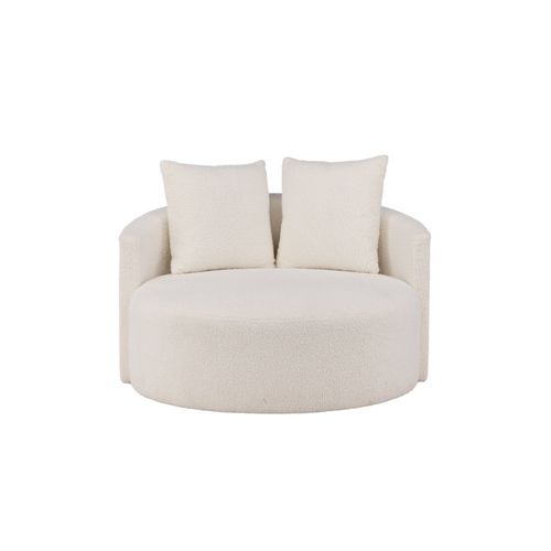Fauteuil Rond Tissu Bouclette "kelso" 120cm Blanc