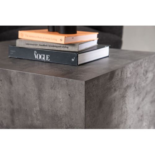 Table Basse Imitation Marbre "york" 80cm Gris Foncé