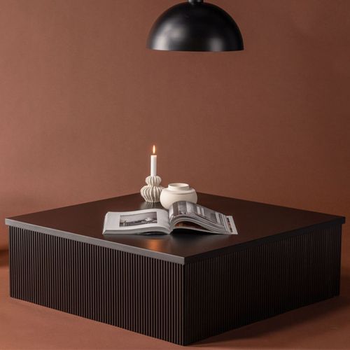 Table Basse Nervurée "lenox" 90cm Noir
